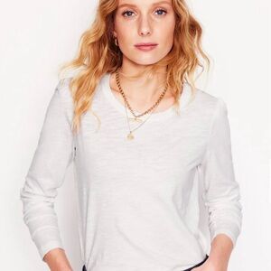 Boden White Long Sleeve Blouse With Ruffle Sleeve Women’s Size US 4/UK 8/Medium